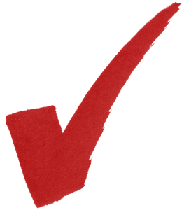 red checkmark